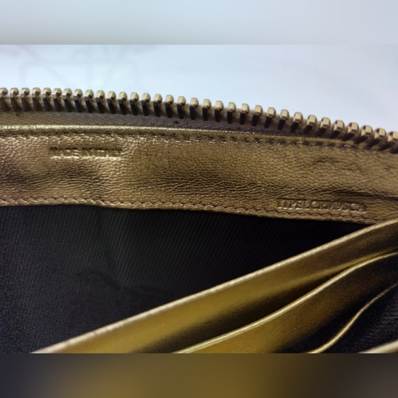 Burberry Gold Metallic Mesh Overlay Wallet - Picture 8 of 12